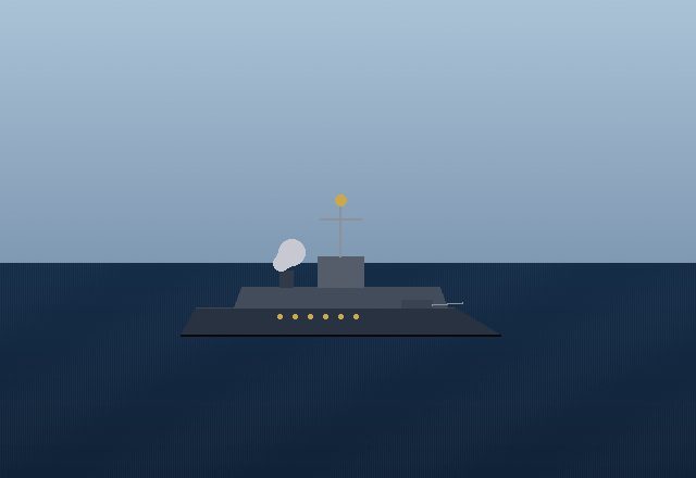 Naval vessel at sea