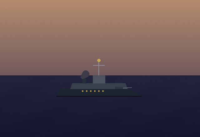 Destroyer under way